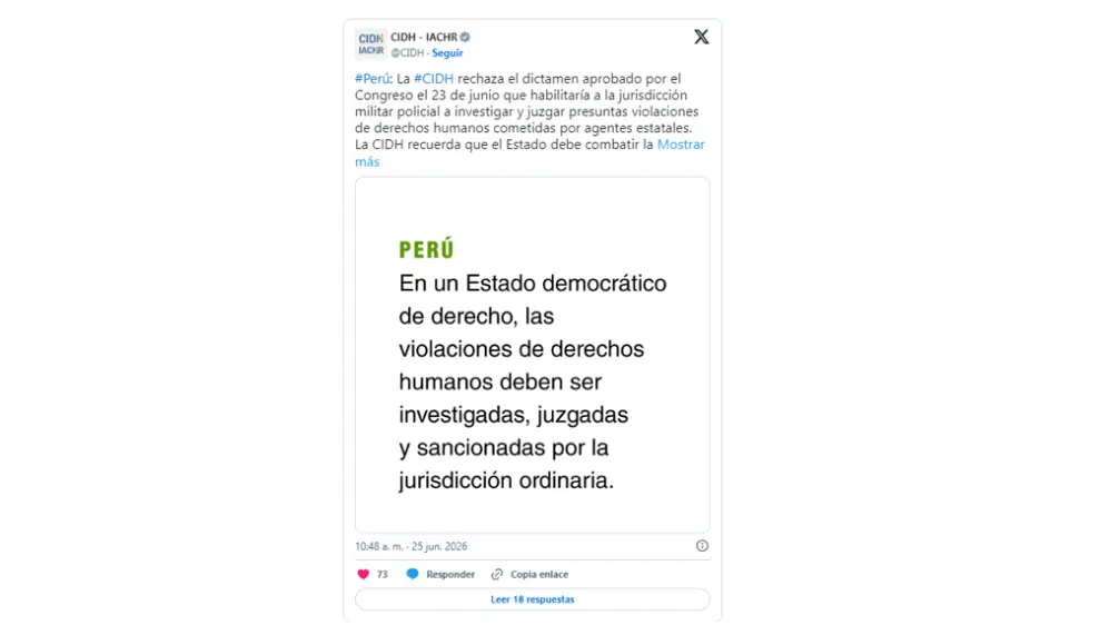 La Comisión Interamericana de Derechos Humanos expresa su rechazo al dictamen que dispone el procesamiento de policías y militares en el fuero castrense